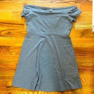 Old Navy grey off the shoulder jersey dress